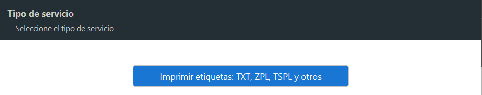 Tipo de servicio: Imprimir etiquetas TXT, ZPL, TSPL y otros